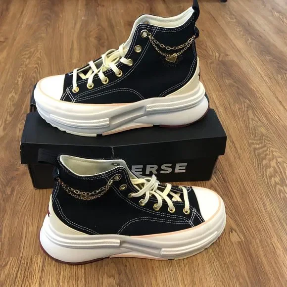 CONVERSE run star legacy cx hi hearts chain platform shoes sneakers women’s 8.5 - Picture 2 of 8